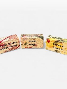 NEW Alchimia Soap Lot of 3 Vegetable Soap Italy Rose Lemon White Musk Cottage